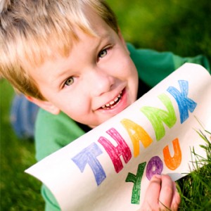 Boy with thank you